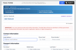 Official TDAC form by AGENTS